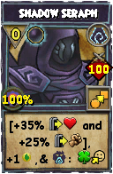 Wizard101 Shadow spell card: Shadow Seraph, Spell ID 6278