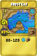 Wizard101 Ice spell card: Frost Cat, Spell ID 6279
