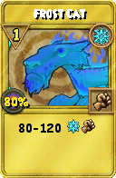 Wizard101 Ice spell card: Frost Cat, Spell ID 6280