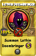 Wizard101 Myth spell card: Lothin Doombringer, Spell ID 6289