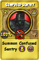 Wizard101 Myth spell card: Confused Sentry, Spell ID 6291