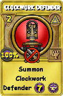 Wizard101 Myth spell card: Clockwork Defender, Spell ID 6299