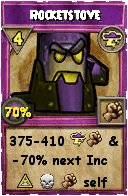 Wizard101 Storm spell card: Rocketstove, Spell ID 6302