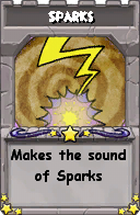 Wizard101 School 16 spell card: Sparks, Spell ID 6306