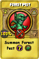 Wizard101 Myth spell card: Forest Pest, Spell ID 6310