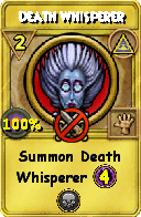 Wizard101 Myth spell card: Death Whisperer, Spell ID 6314