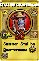 Wizard101 Myth spell card: Stallion Quartermane, Spell ID 6319