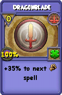 Wizard101 Balance spell card: Dragonblade, Spell ID 6324