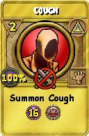 Wizard101 Myth spell card: Cough, Spell ID 6333