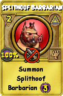 Wizard101 Myth spell card: Splithoof Barbarian, Spell ID 6338