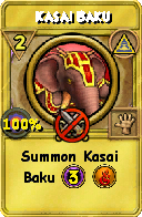 Wizard101 Myth spell card: Kasai Baku, Spell ID 6343