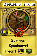 Wizard101 Myth spell card: Kyoukontei Treant, Spell ID 6352