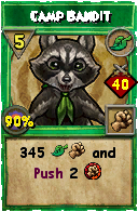 Wizard101 Life spell card: Camp Bandit, Spell ID 6355