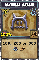 Wizard101 Shadow spell card: Natural Attack, Spell ID 6356