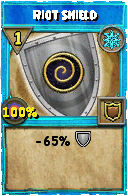 Wizard101 Ice spell card: Riot Shield, Spell ID 6369