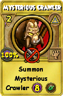 Wizard101 Myth spell card: Mysterious Crawler, Spell ID 6393
