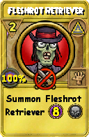 Wizard101 Myth spell card: Fleshrot Retriever, Spell ID 6396