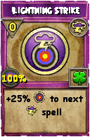 Wizard101 Storm spell card: Lightning Strike, Spell ID 6400