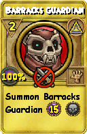 Wizard101 Myth spell card: Barracks Guardian, Spell ID 6404