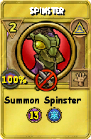 Wizard101 Myth spell card: Spinster, Spell ID 6407