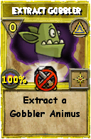 Wizard101 Myth spell card: Extract Gobbler, Spell ID 6419