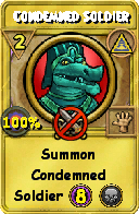 Wizard101 Myth spell card: Condemned Soldier, Spell ID 6421