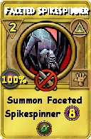 Wizard101 Myth spell card: Faceted Spikespinner, Spell ID 6423