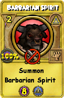 Wizard101 Myth spell card: Barbarian Spirit, Spell ID 6426