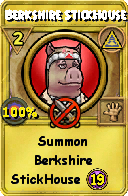 Wizard101 Myth spell card: Berkshire StickHouse, Spell ID 6431