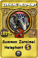 Wizard101 Myth spell card: Zoraimei Helephant, Spell ID 6437