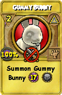 Wizard101 Myth spell card: Gummy Bunny, Spell ID 6441
