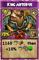 Wizard101 Storm spell card: King Artorius, Spell ID 6451