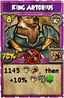 Wizard101 Storm spell card: King Artorius, Spell ID 6452