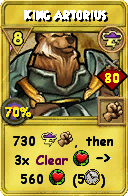 Wizard101 Storm spell card: King Artorius, Spell ID 6468