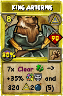 Wizard101 Myth spell card: King Artorius, Spell ID 6473