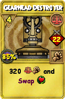 Wizard101 Balance spell card: Gearhead Destroyer, Spell ID 6480