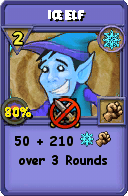 Wizard101 Ice spell card: Ice Elf, Spell ID 6483