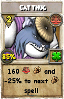 Wizard101 Balance spell card: Cat Thug, Spell ID 6485