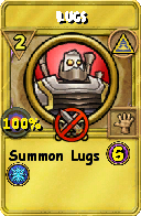 Wizard101 Myth spell card: Lugs, Spell ID 6496
