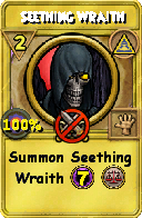 Wizard101 Myth spell card: Seething Wraith, Spell ID 6498