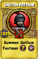 Wizard101 Myth spell card: Gallium Footman, Spell ID 6515