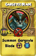 Wizard101 Myth spell card: Gargoyle Blade, Spell ID 6524