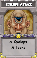 Wizard101 School 16 spell card: Cyclops Attack, Spell ID 6529