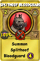 Wizard101 Myth spell card: Splithoof Bloodguard, Spell ID 6532
