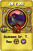 Wizard101 Myth spell card: Dr. T. Rex, Spell ID 6535
