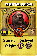 Wizard101 Myth spell card: Disloyal Knight, Spell ID 6541