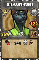 Wizard101 Death spell card: Qismah's Curse, Spell ID 6542