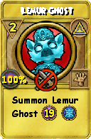 Wizard101 Myth spell card: Lemur Ghost, Spell ID 6544
