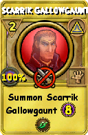 Wizard101 Myth spell card: Scarrik Gallowgaunt, Spell ID 6545
