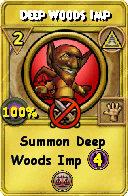 Wizard101 Myth spell card: Deep Woods Imp, Spell ID 6546